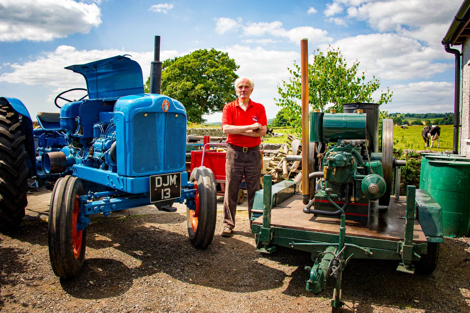 Bill with his blue Fordson tractor