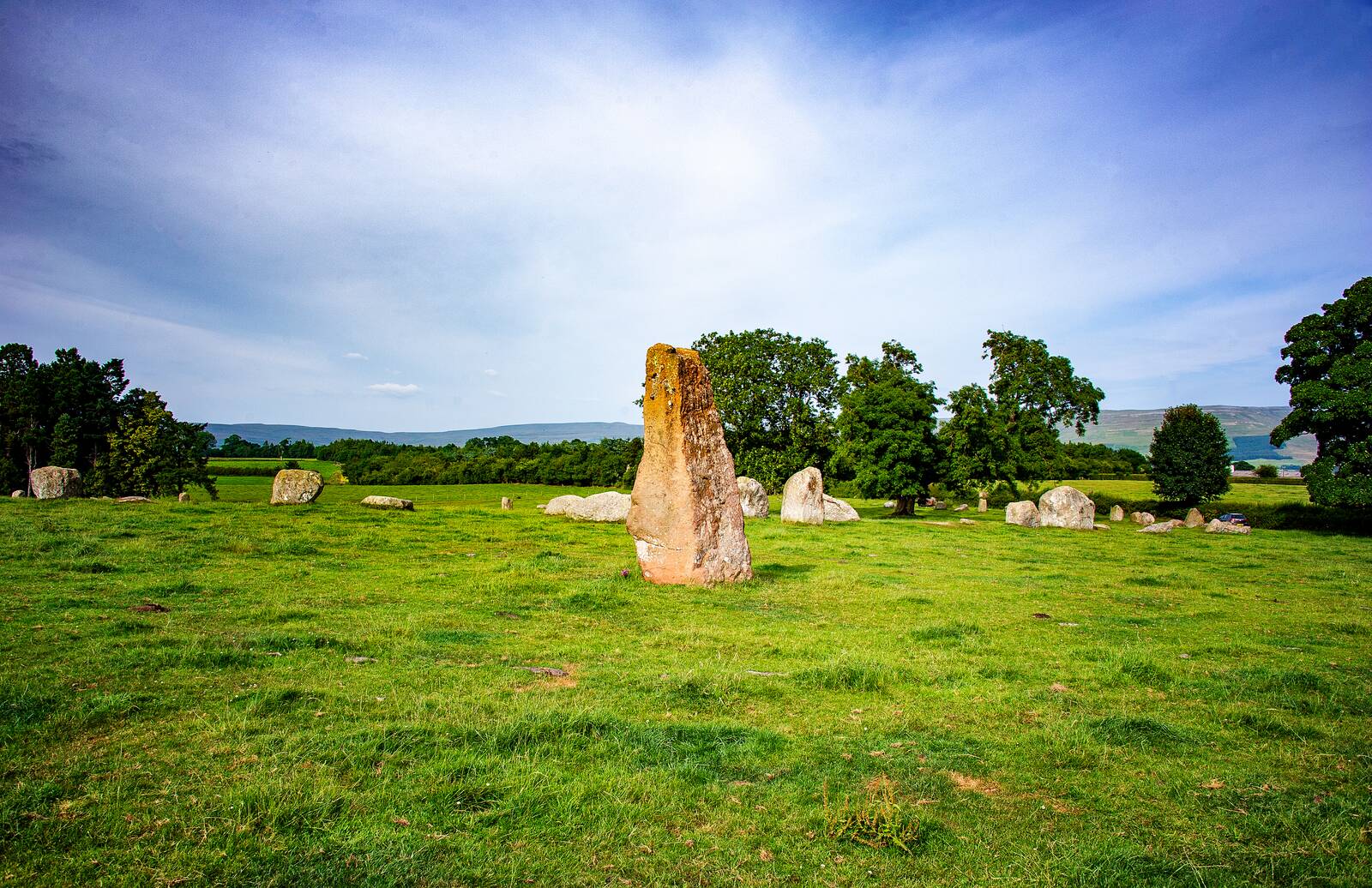 The wide circle of Long Meg and Her Daughters