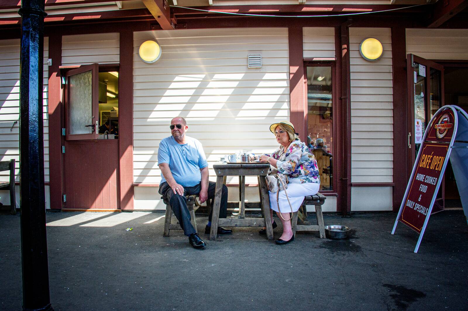 Couple at the station café