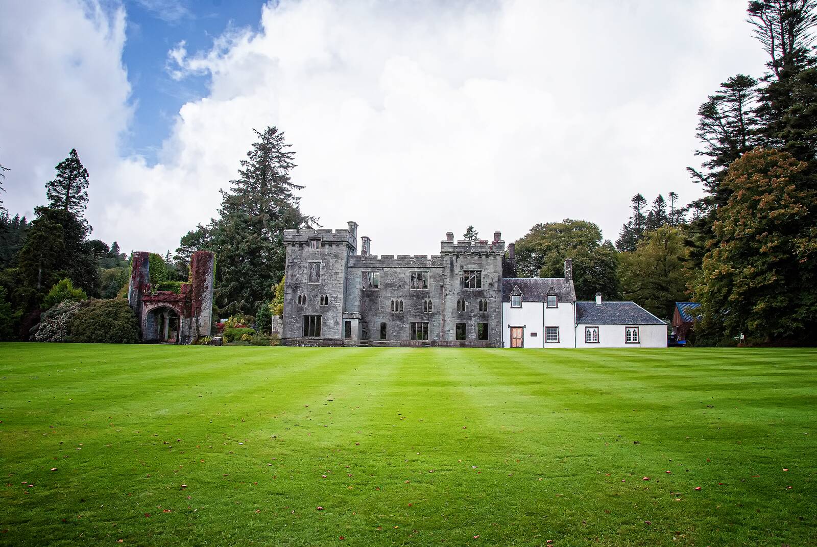 Armadale castle across the lawn