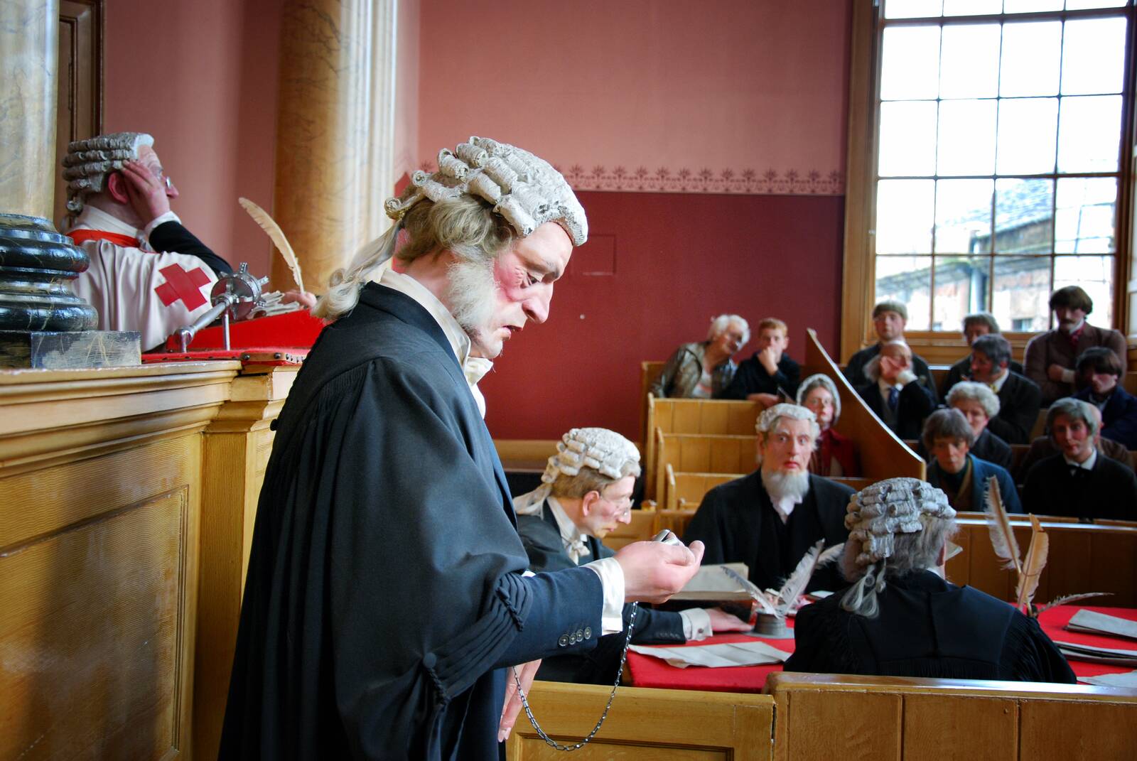 The preserved courtroom at Inveraray Jail