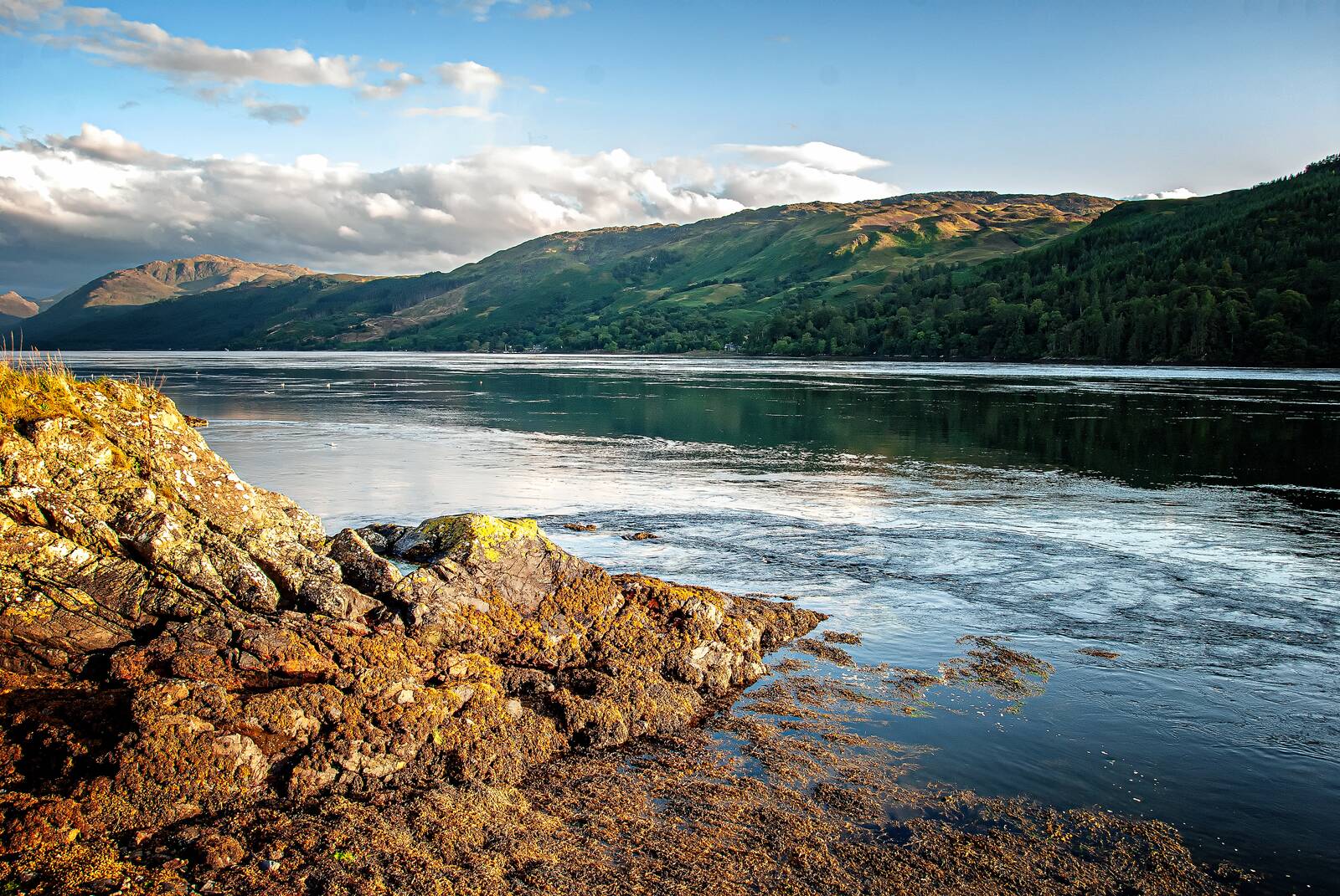 Rocks and calm loch