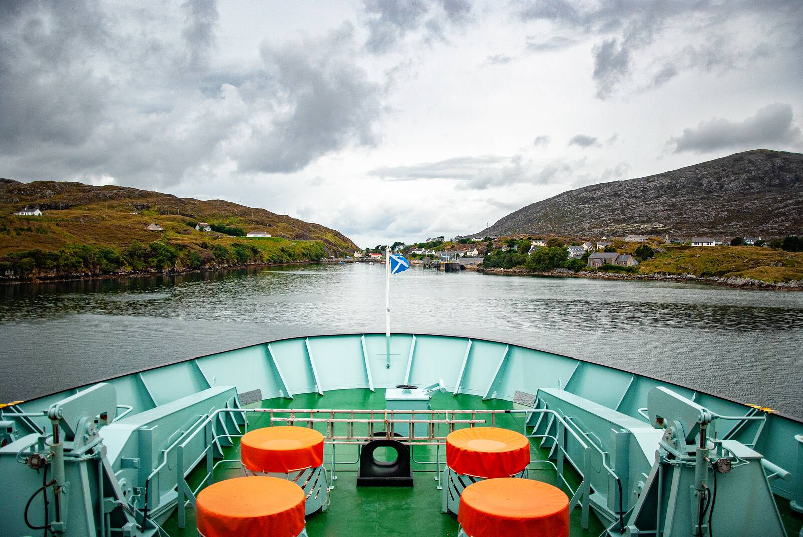 Ferry bow heading home